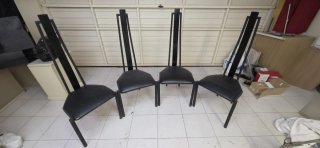 Juego de 4 sillas de comedor negras