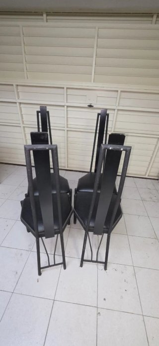 Juego de 4 sillas de comedor negras