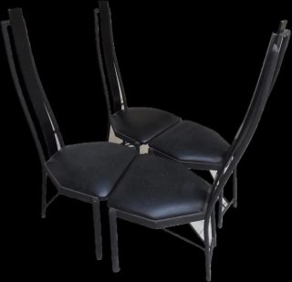 Juego de 4 sillas de comedor negras