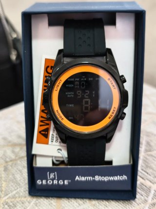 Reloj George Digital Negro Naranja