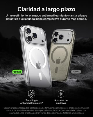 Belkin SheerForce Clear Custodia per iPhone 17 Pro