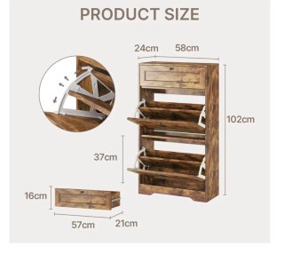 Zapatero Xbro Estrecho Madera 12 Pares