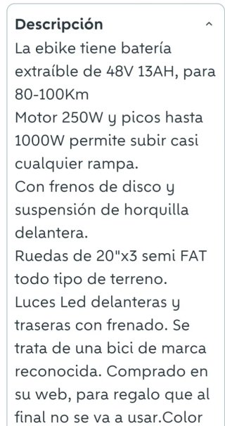 Bicicleta Eléctrica Nueva en Caja a ESTRENAR