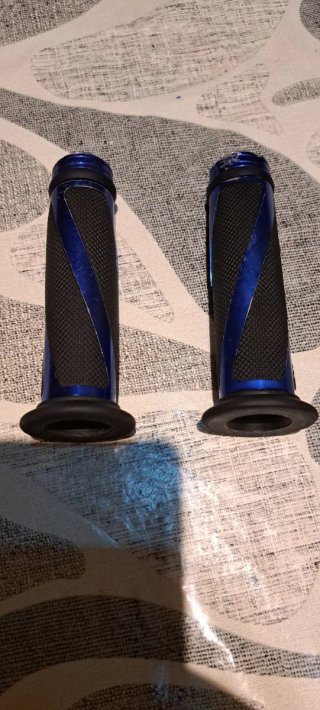 Puños Manillar Moto/Bici Azul y Negro