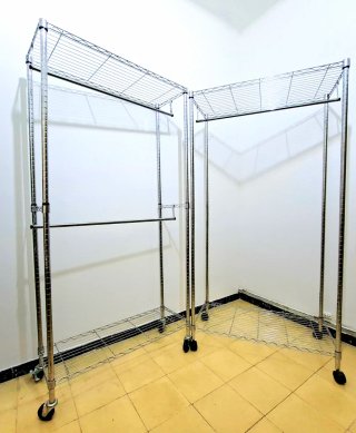 Perchero Ropa Doble Barra con Ruedas(2 por 70)