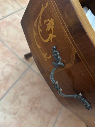 MobileScrittoio a Ribalta Vintage Legno Intarsiato
