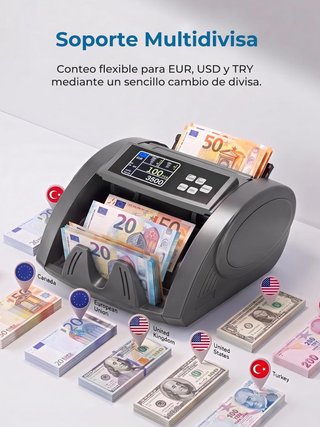 Contador Billetes con Detección de Falsificación