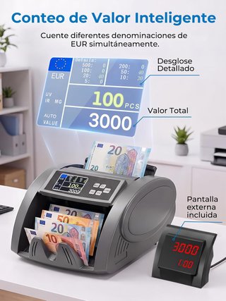 Contador Billetes con Detección de Falsificación