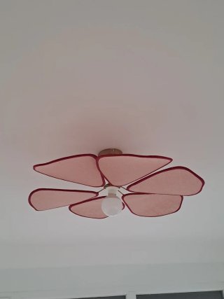 Lámpara Benavid Sklum 75 cm. Lino y metal.