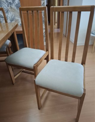 6 Sillas Madera + Mesa Comedor