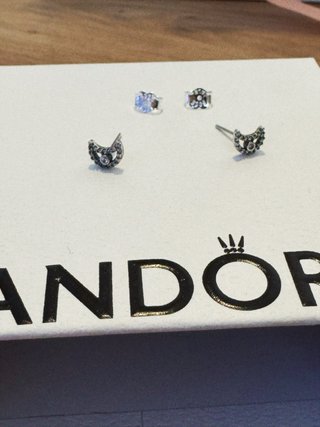 Conjunto Pandora Luna y Estrellas Plata