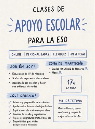 Clases de apoyo escolar en Meco o Alcalá De Henare