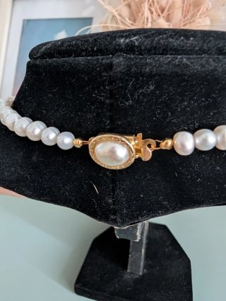 Collar Perlas Cultivadas Agua Dulce Cierre Dorado