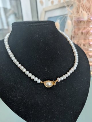 Collar Perlas Cultivadas Agua Dulce Cierre Dorado
