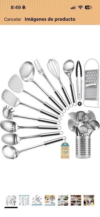 Set 13 Utensilios Cocina Metal