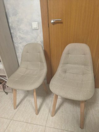 Juego de 2 sillas de comedor beige