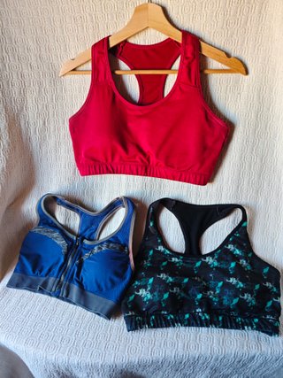 Pack 3 sujetadores deportivos talla M elásticos