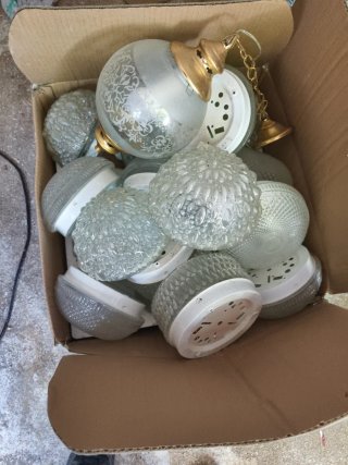 Lote Plafones Techo Cristal y Metal Dorado