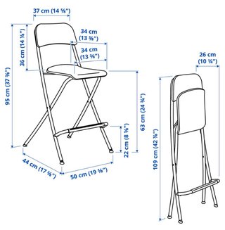 Sillas Ikea plegables altas madera y metal