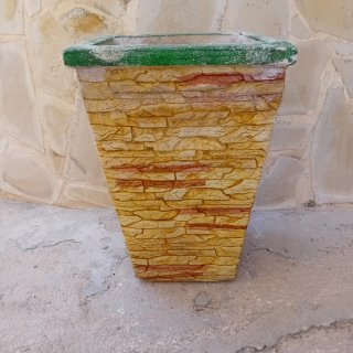 Macetero de cemento imitación piedra
