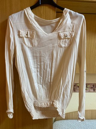Blusa manga larga beige talla única