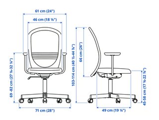 Silla de Oficina Ikea Ergonómica Color Beige