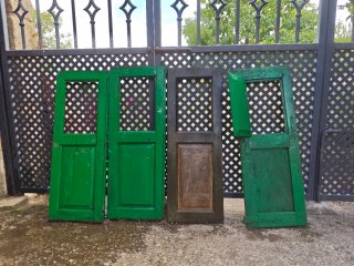 Ventanas viejas de roble