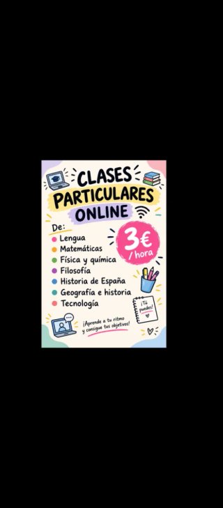 3€/hora Clases particulares colegio instituto