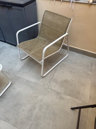 Muebles Terraza Exterior Beige y Blanco