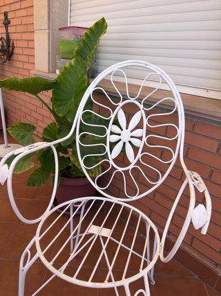 Conjunto Mesa y 4 Sillas Forja Vintage