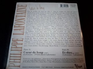Philippe Lafontaine Cœur de loup Vinilo