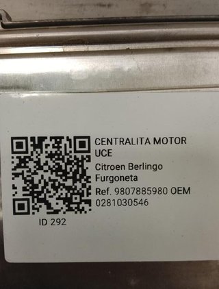 Centralita 0281030546 citroen berlingo 1.6 mt 292