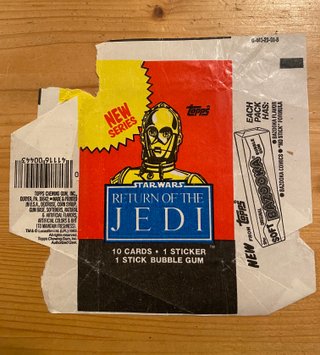 3 Envoltorios Star Wars Retorno Jedi Topps Vintage