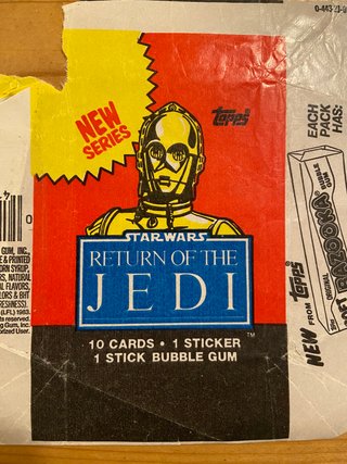 3 Envoltorios Star Wars Retorno Jedi Topps Vintage