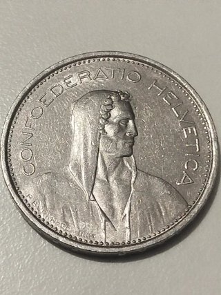 Moneda 5 Francos Suizos 1978