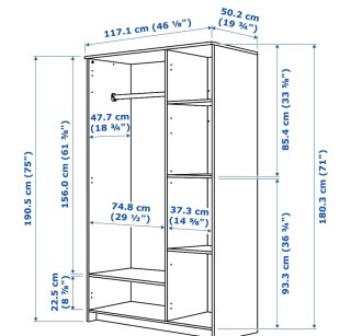 Armario Blanco Ikea Brimnes con Espejo y 3 puertas