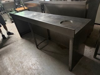 Mesa de trabajo acero inox 215x55x85