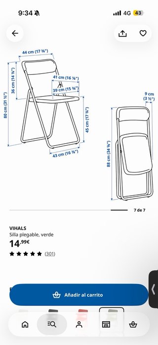2 Sillas Plegables Ikea Verdes