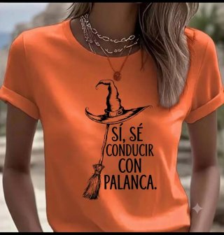 Camiseta Halloween Bruja Sí, sé conducir