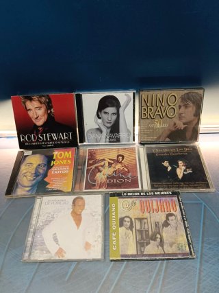8 CDs Música: Rod Stewart, Céline Dion, Nino Bravo