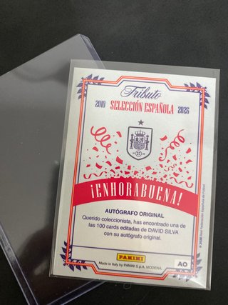 Carta Autografiada David Silva Panini Tribute