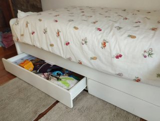 Cama nido blanca Ikea con 2 colchones