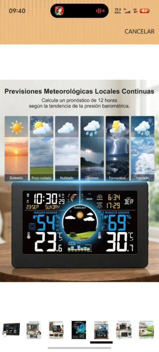 Estación Meteorológica Inalámbrica con Sensor