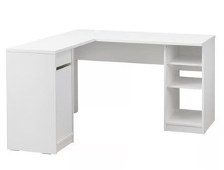 Mesa escritorio L blanca madera