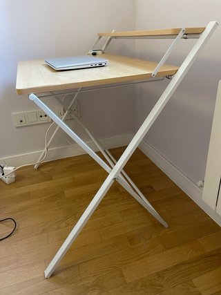 Mesa escritorio plegable madera y metal