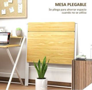 Mesa escritorio plegable madera y metal