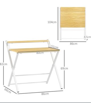Mesa escritorio plegable madera y metal