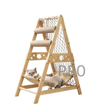Torre de madera para gatos