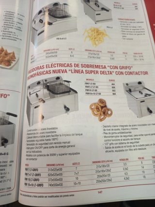 Freidora Hostelería Eléctrica Monofásica