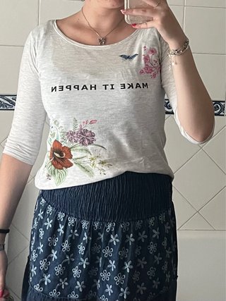 Camiseta manga larga estampada